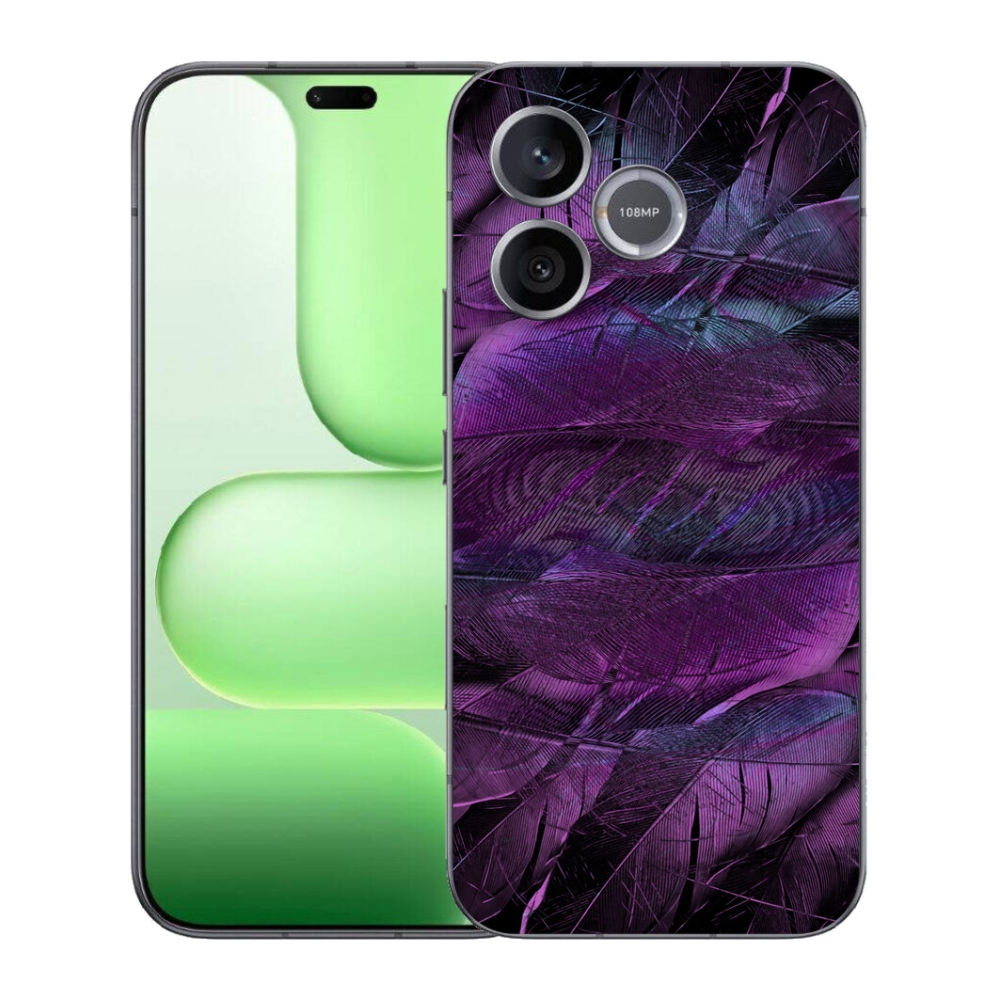 Gélový kryt mmCase na Honer 600 Lite - fialové pierka