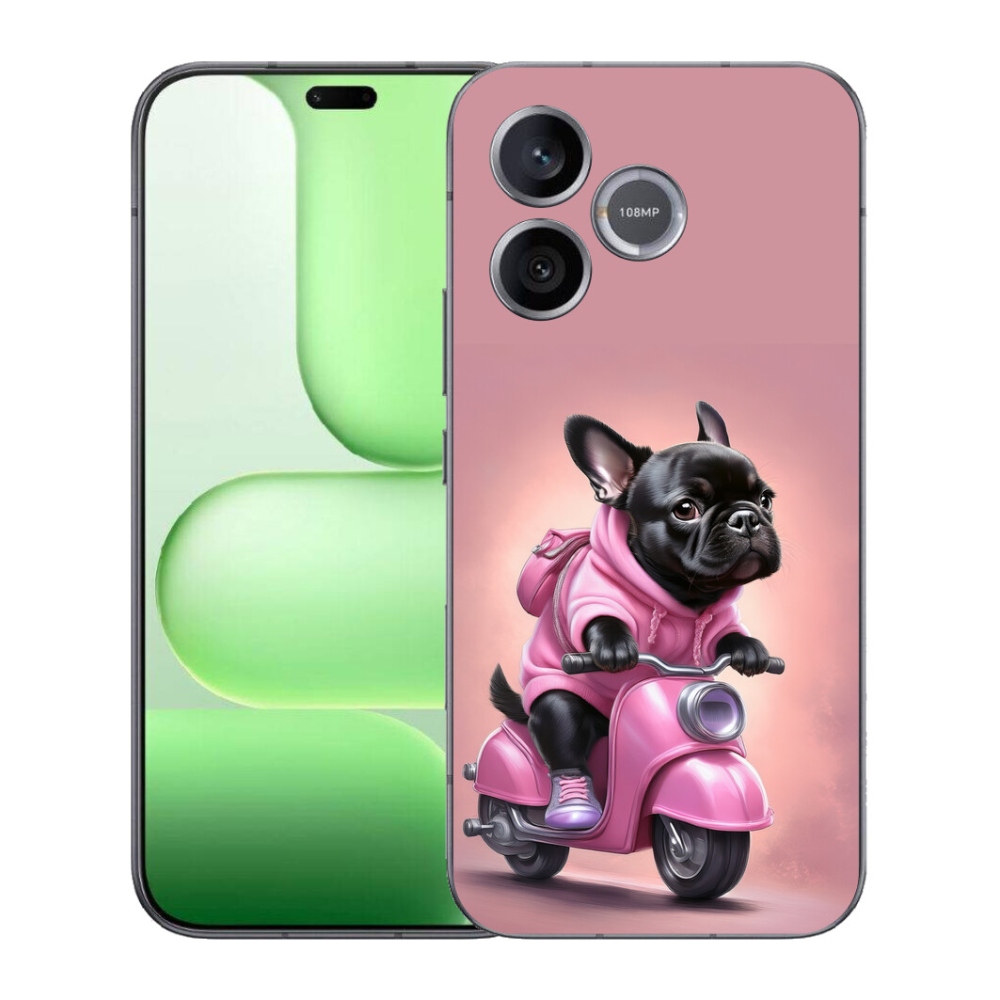 Gélový kryt mmCase na Honer 600 Lite - francúzsky buldoček na skútri