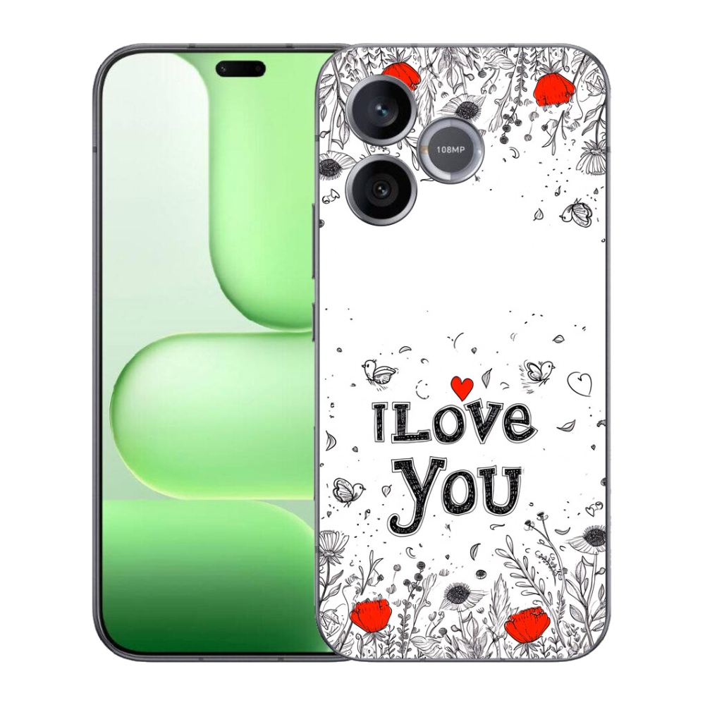 Gélový kryt mmCase na Honer 600 Lite - I love you biele pozadie