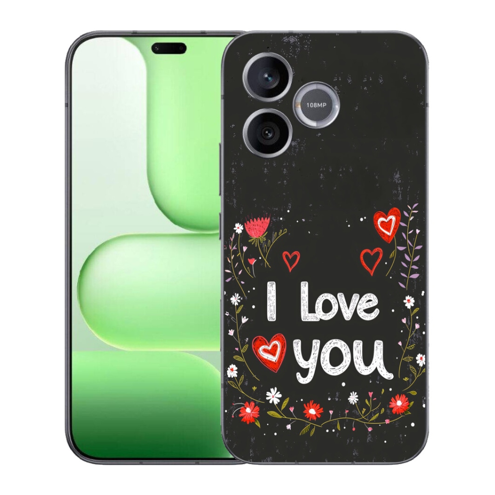 Gélový kryt mmCase na Honer 600 Lite - I love you čierne pozadie