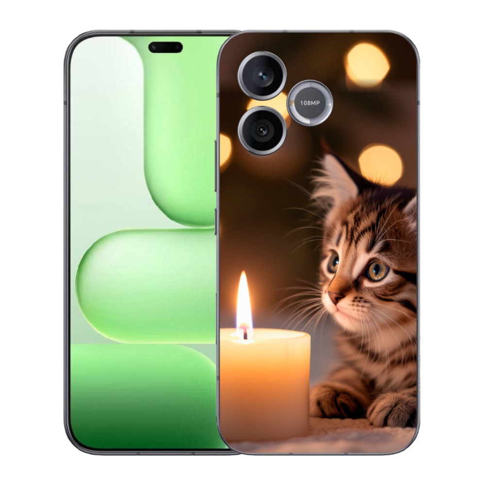 Gélový kryt mmCase na Honer 600 Lite - mačiatko a sviečka