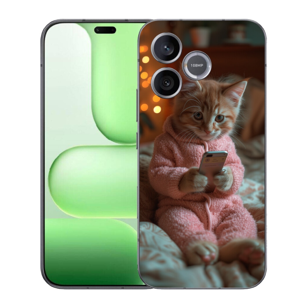 Gélový kryt mmCase na Honer 600 Lite - mačiatko s mobilom