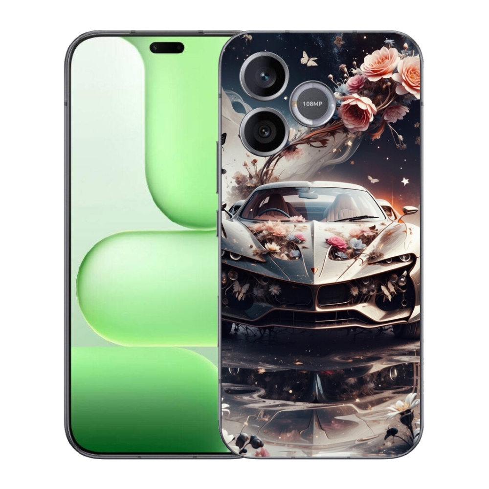 Gélový kryt mmCase na Honer 600 Lite - kvetinový športový automobil