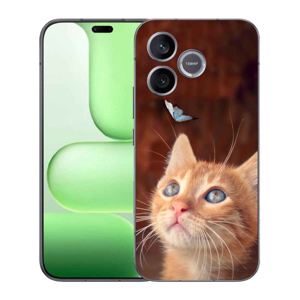 Gélový kryt mmCase na Honer 600 Lite - motýľ a mačiatko