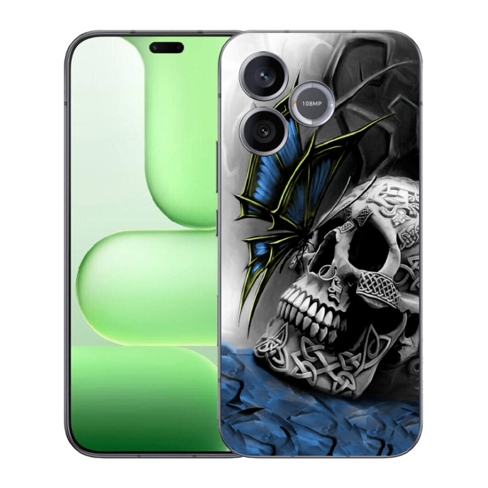 Gélový kryt mmCase na Honer 600 Lite - motýľ a lebka