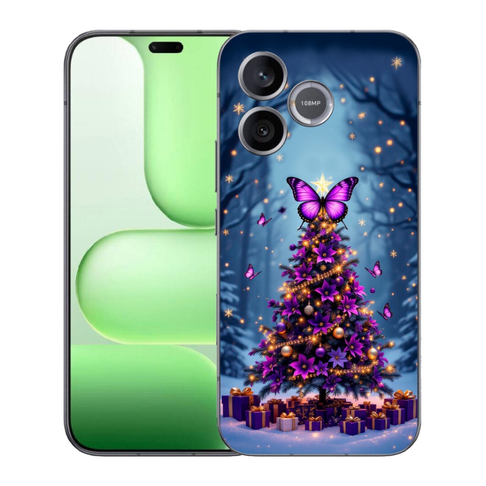 Gélový kryt mmCase na Honer 600 Lite - motýlí vianočný stromček