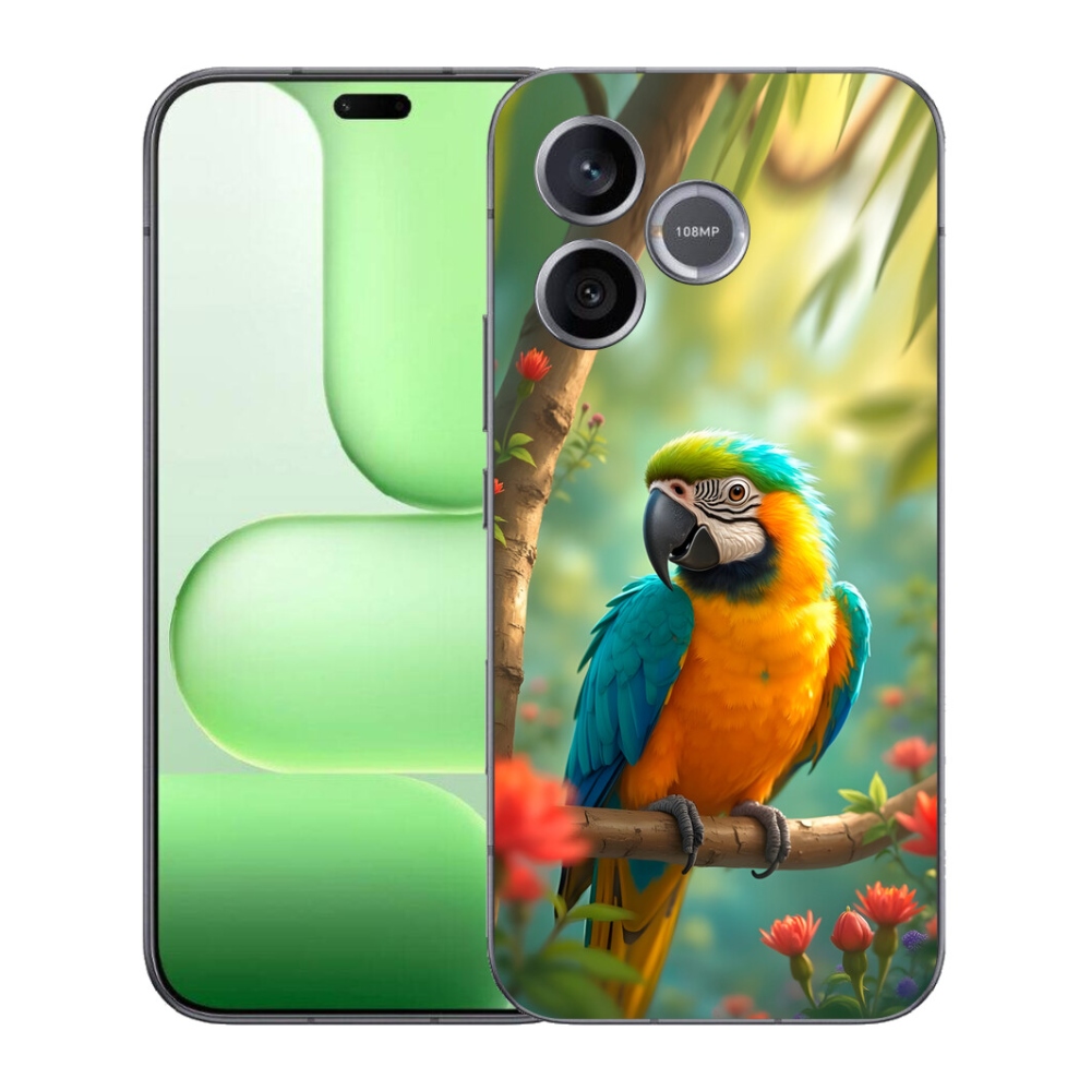 Gélový kryt mmCase na Honer 600 Lite - papagáj ara modrožltá