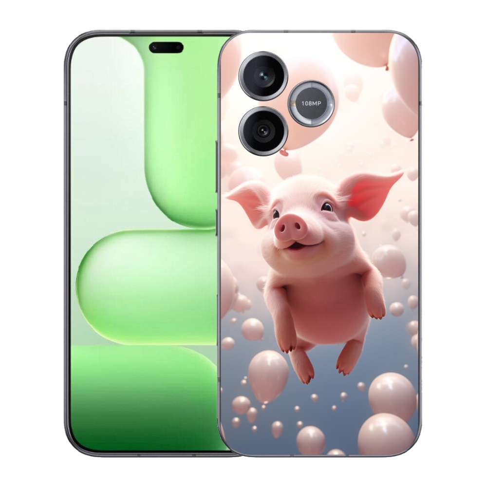 Gélový kryt mmCase na Honer 600 Lite - prasiatko s balónikmi