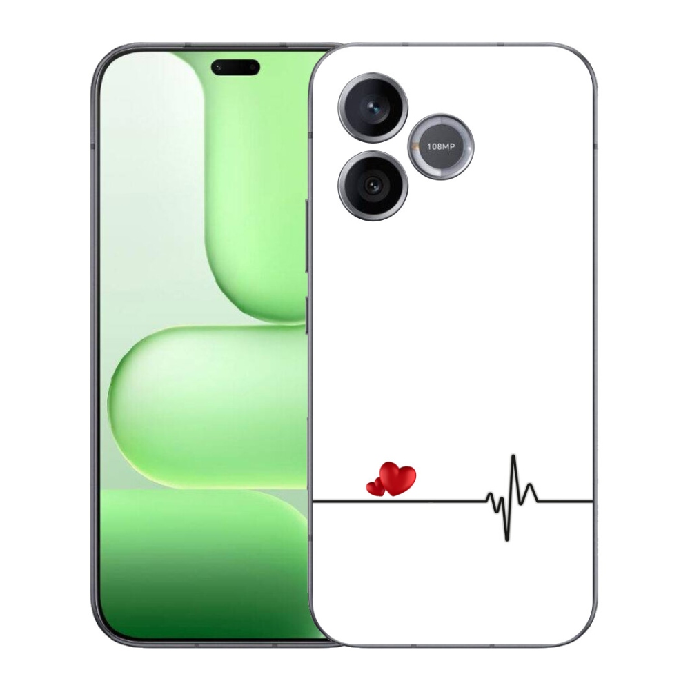 Gélový kryt mmCase na Honer 600 Lite - srdce a tep biele pozadie