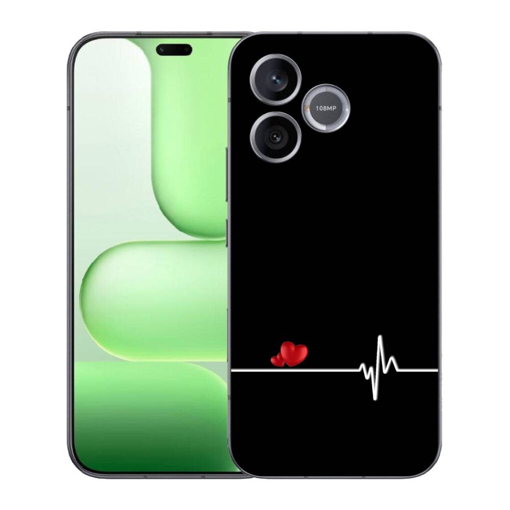 Gélový kryt mmCase na Honer 600 Lite - srdce a tep čierne pozadie