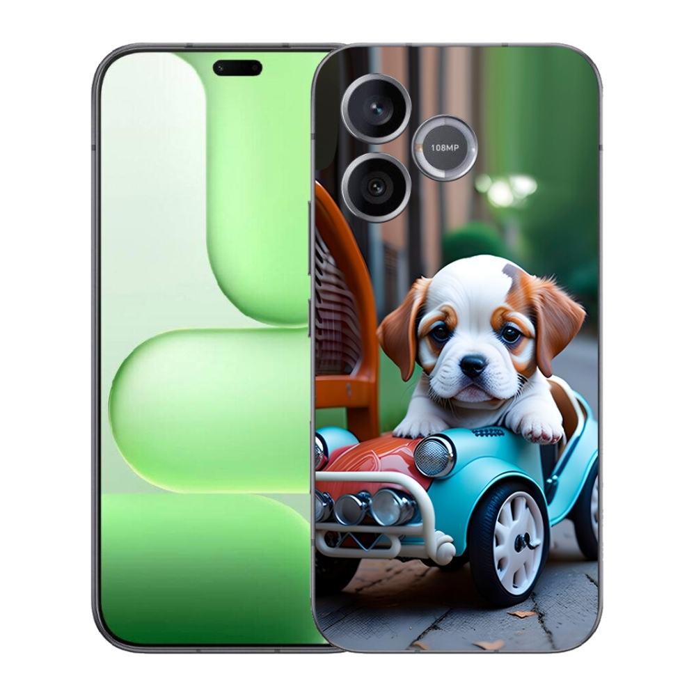 Gélový kryt mmCase na Honer 600 Lite - šteňa v retro aute