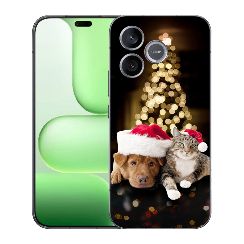 Gélový kryt mmCase na Honer 600 Lite - vianočný pes a mačka