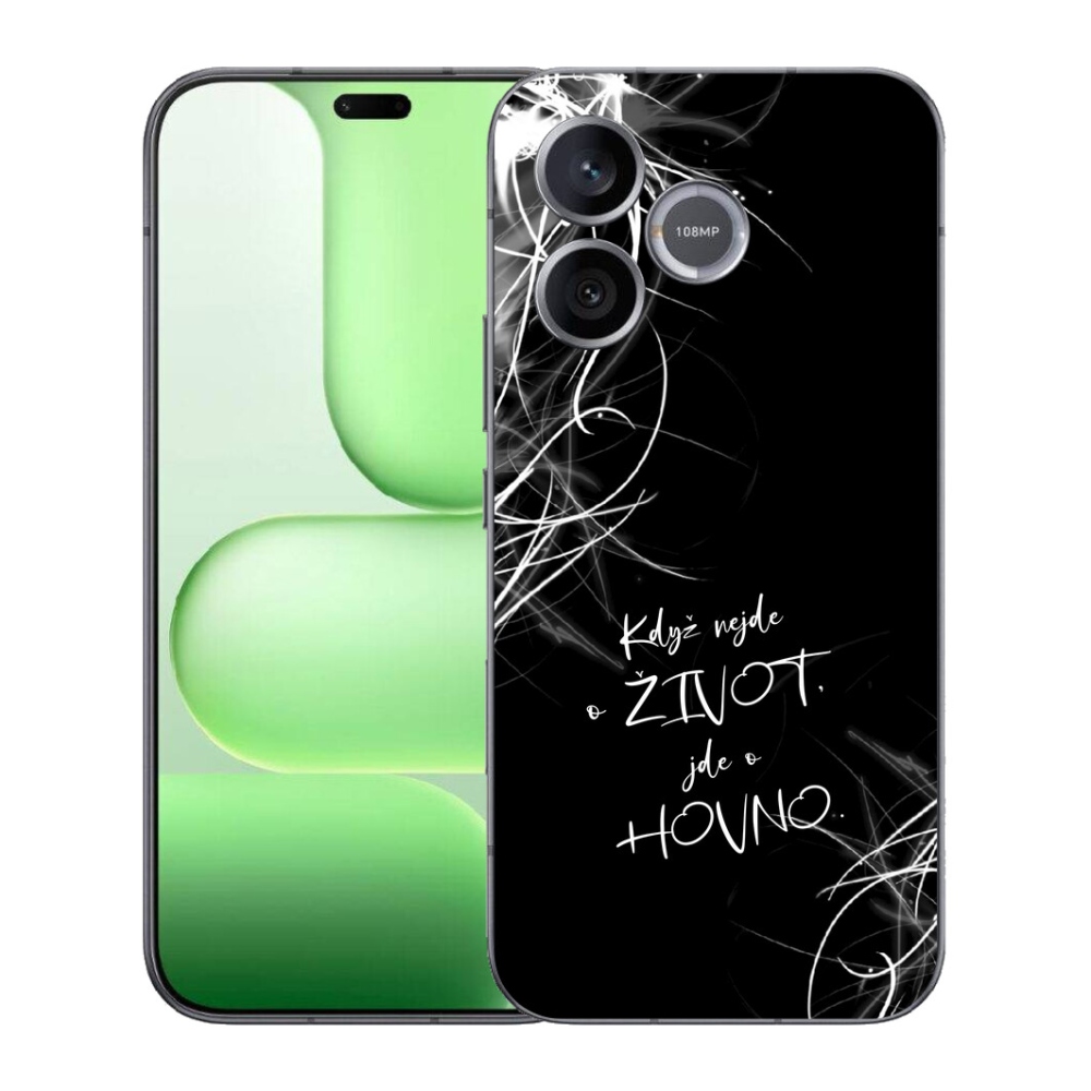 Gélový kryt mmCase na Honer 600 Lite - vtipný text 16 čierne pozadie