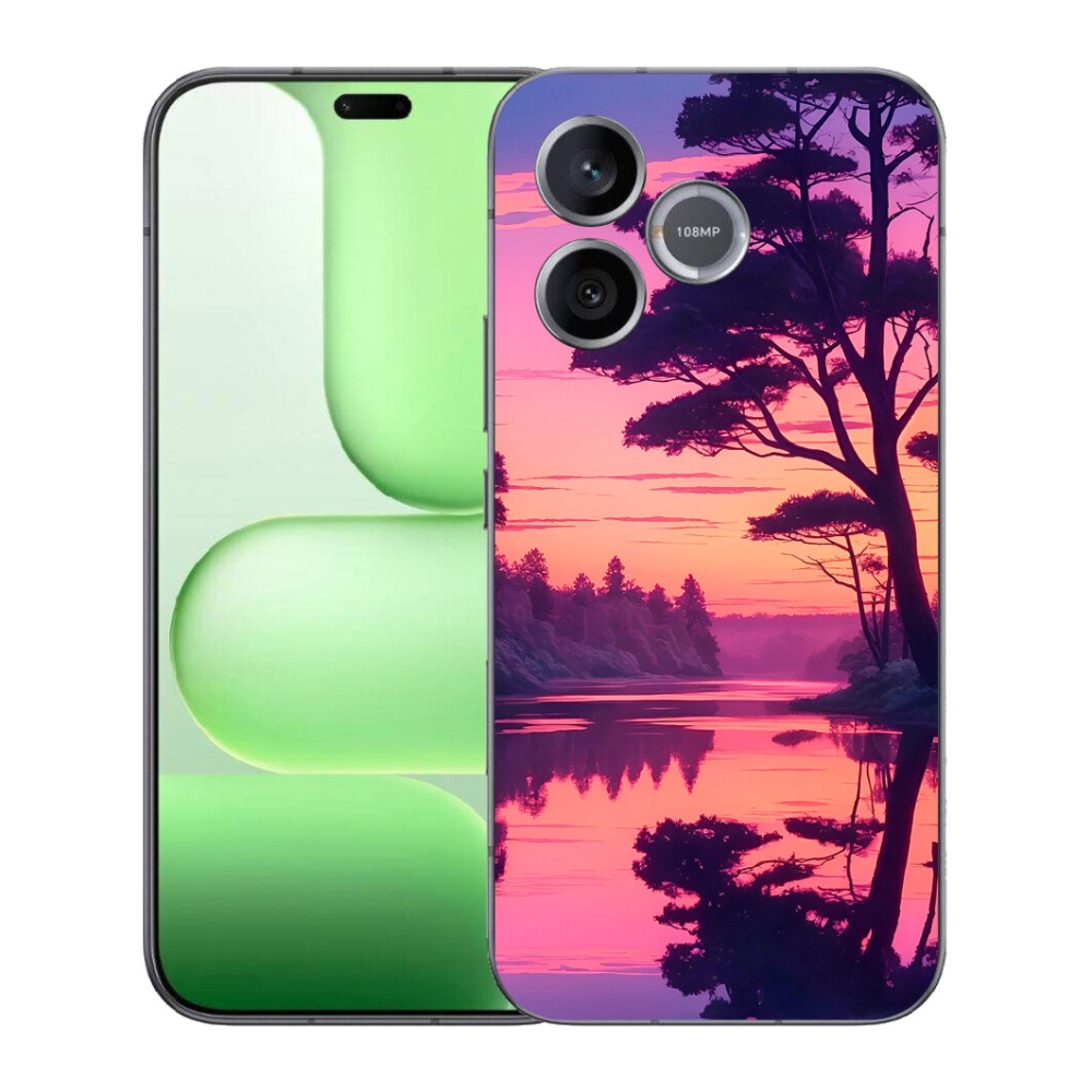 Gélový kryt mmCase na Honer 600 Lite - západ slnka nad jazerom