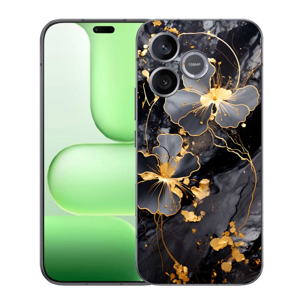 Gélový kryt mmCase na Honer 600 Lite - zlaté kvety