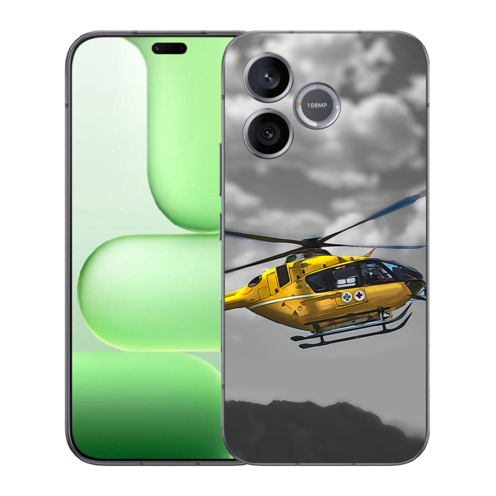 Gélový kryt mmCase na Honer 600 Lite - žltá helikoptéra