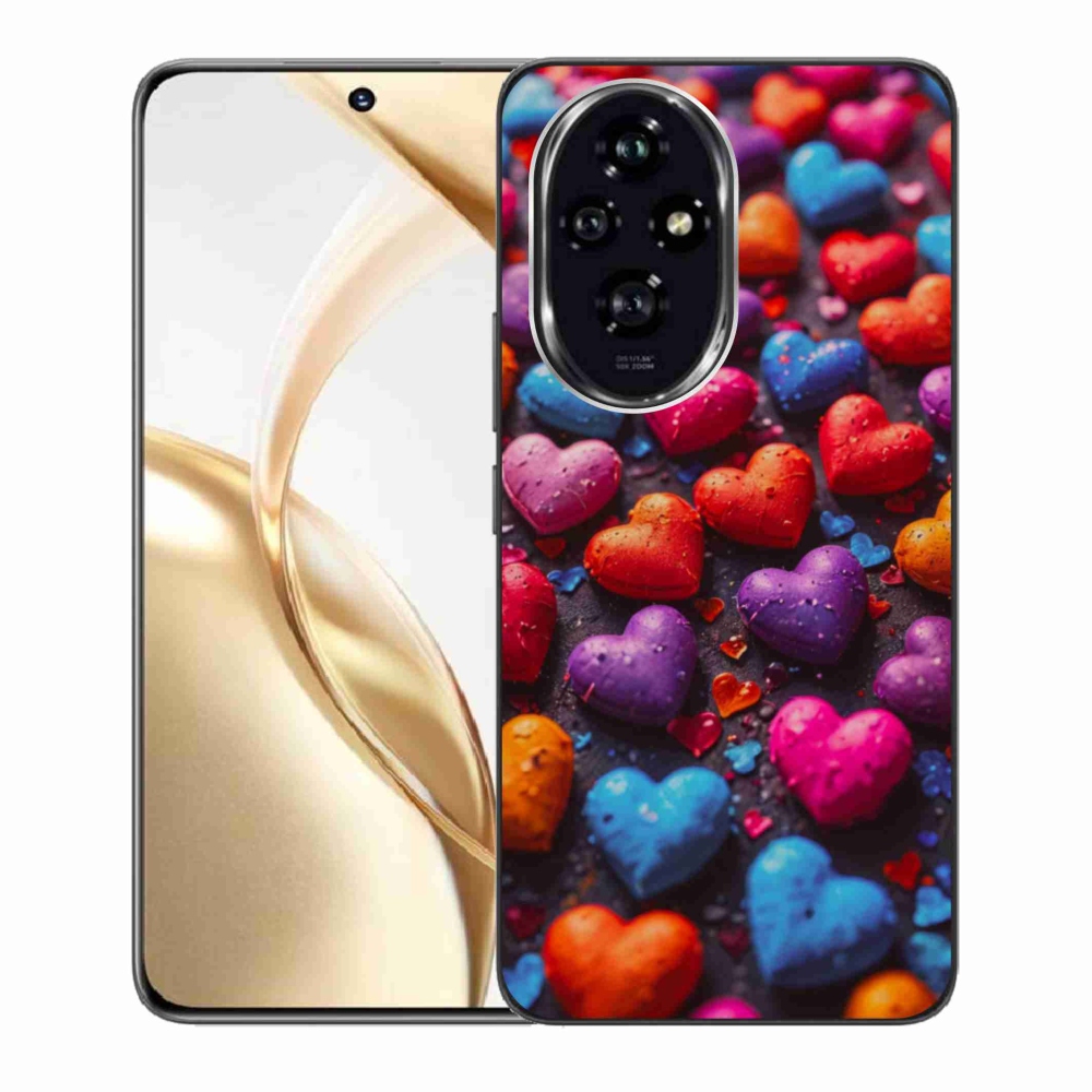 Gélový kryt mmCase na Honor 200 5G - farebné srdcia