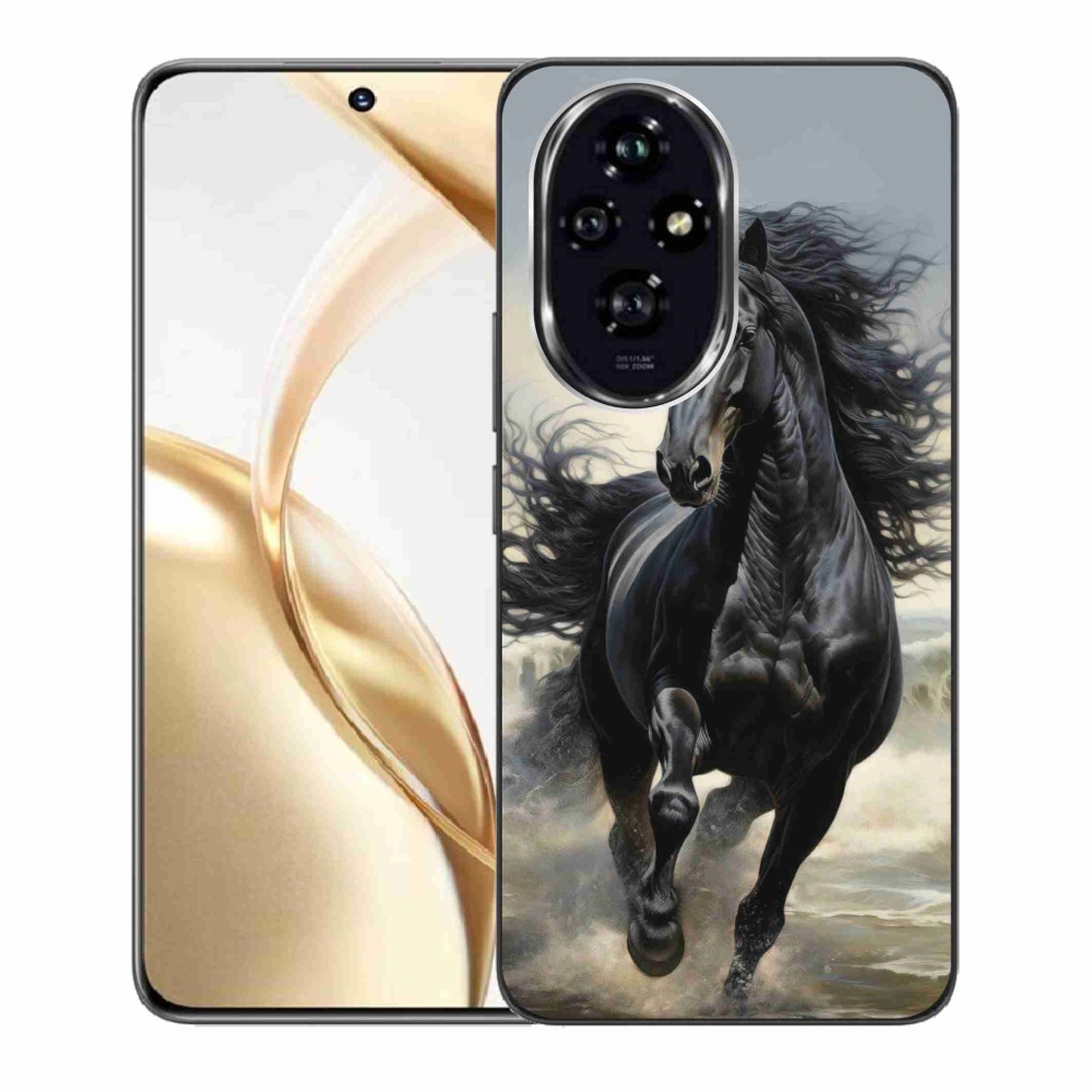 Gélový kryt mmCase na Honor 200 5G - bežiaci čierny kôň