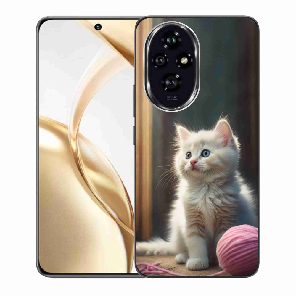 Gélový kryt mmCase na Honor 200 5G - biele mačiatko 2