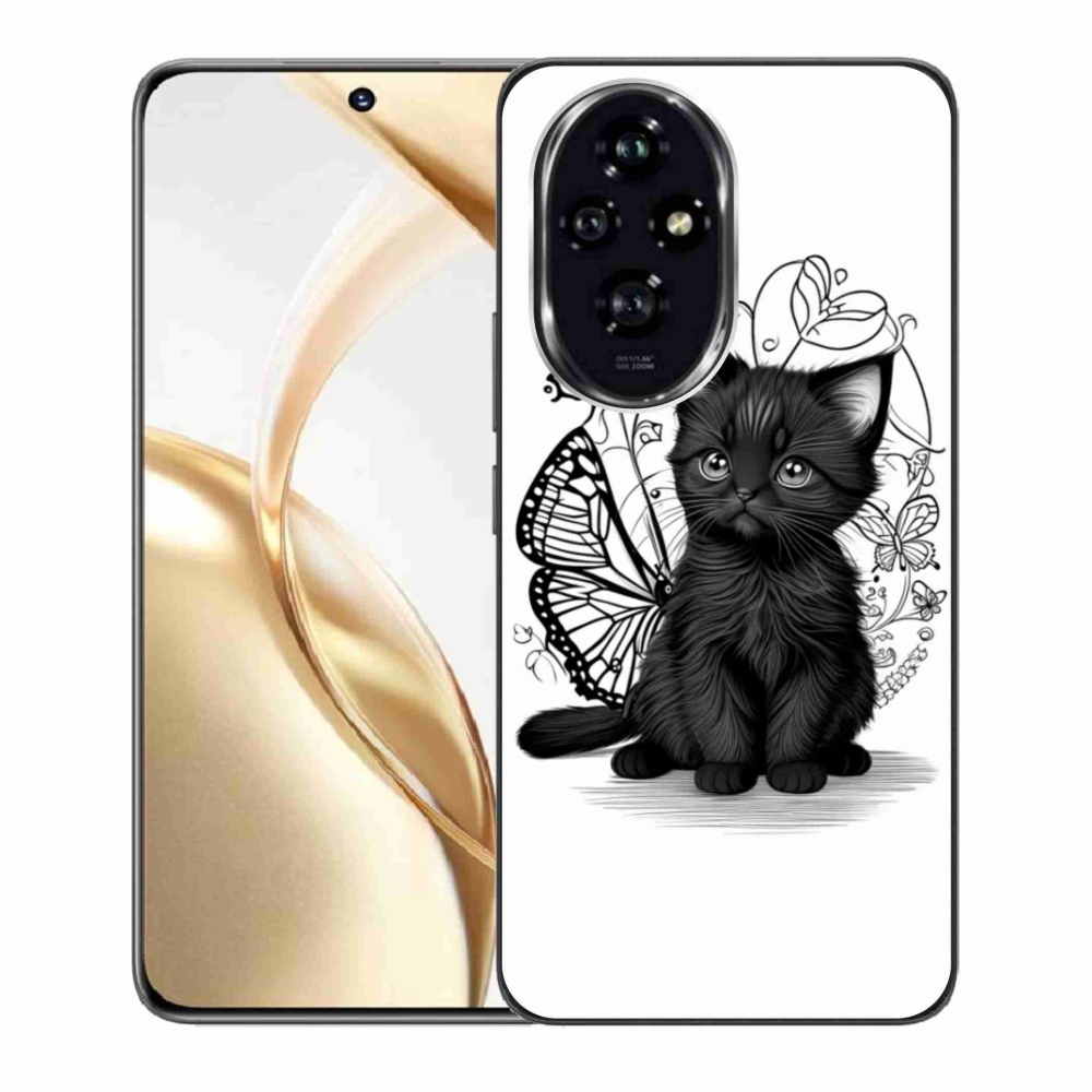 Gélový kryt mmCase na Honor 200 5G - čierne mačiatko