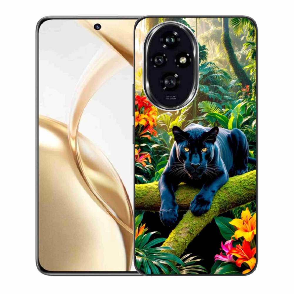 Gélový kryt mmCase na Honor 200 5G - čierny panter v džungli