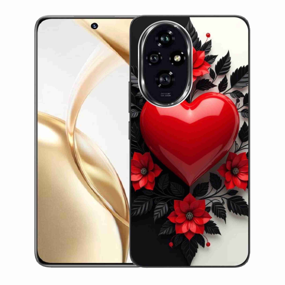 Gélový kryt mmCase na Honor 200 5G - červené srdce