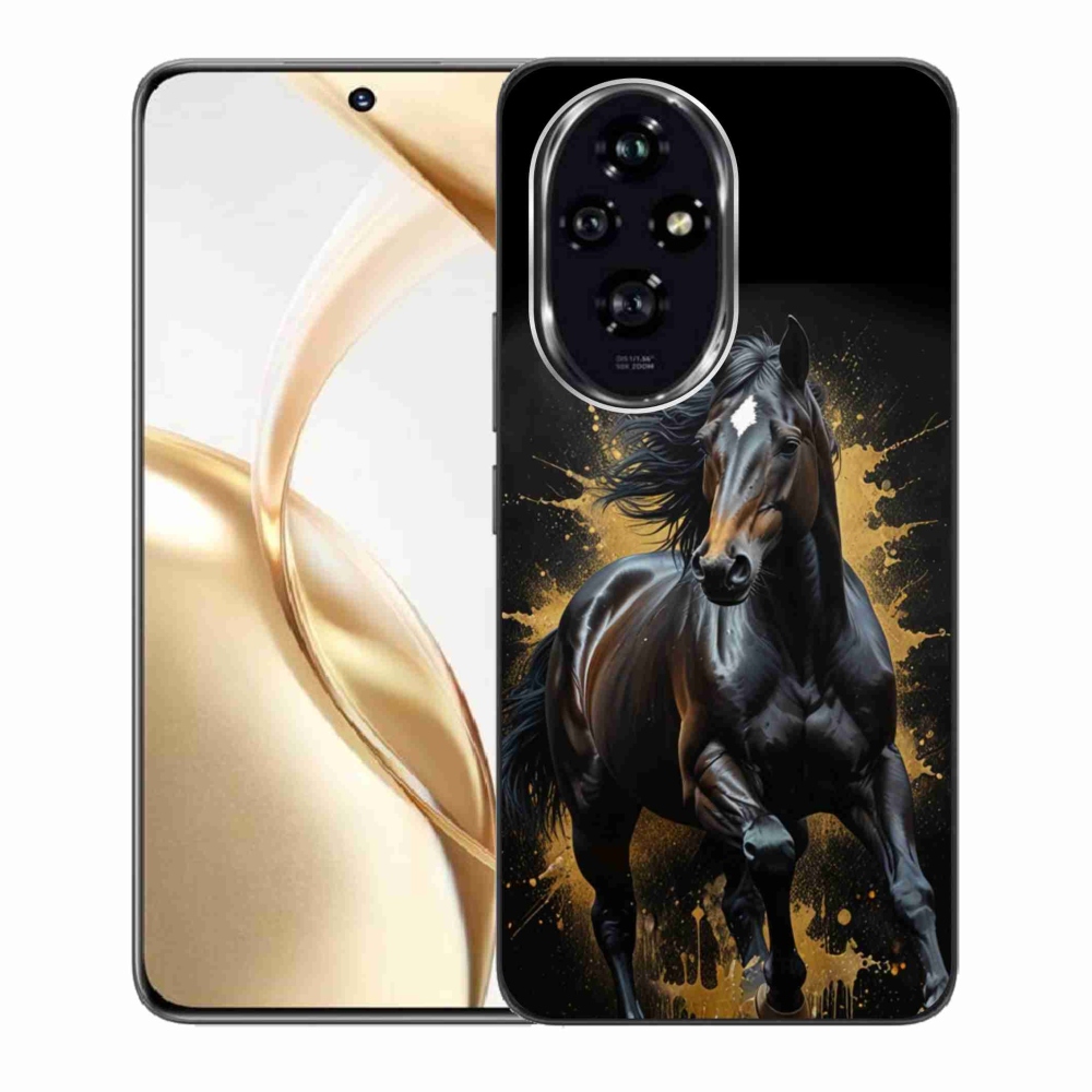 Gélový kryt mmCase na Honor 200 5G - elegantný čierny žrebec