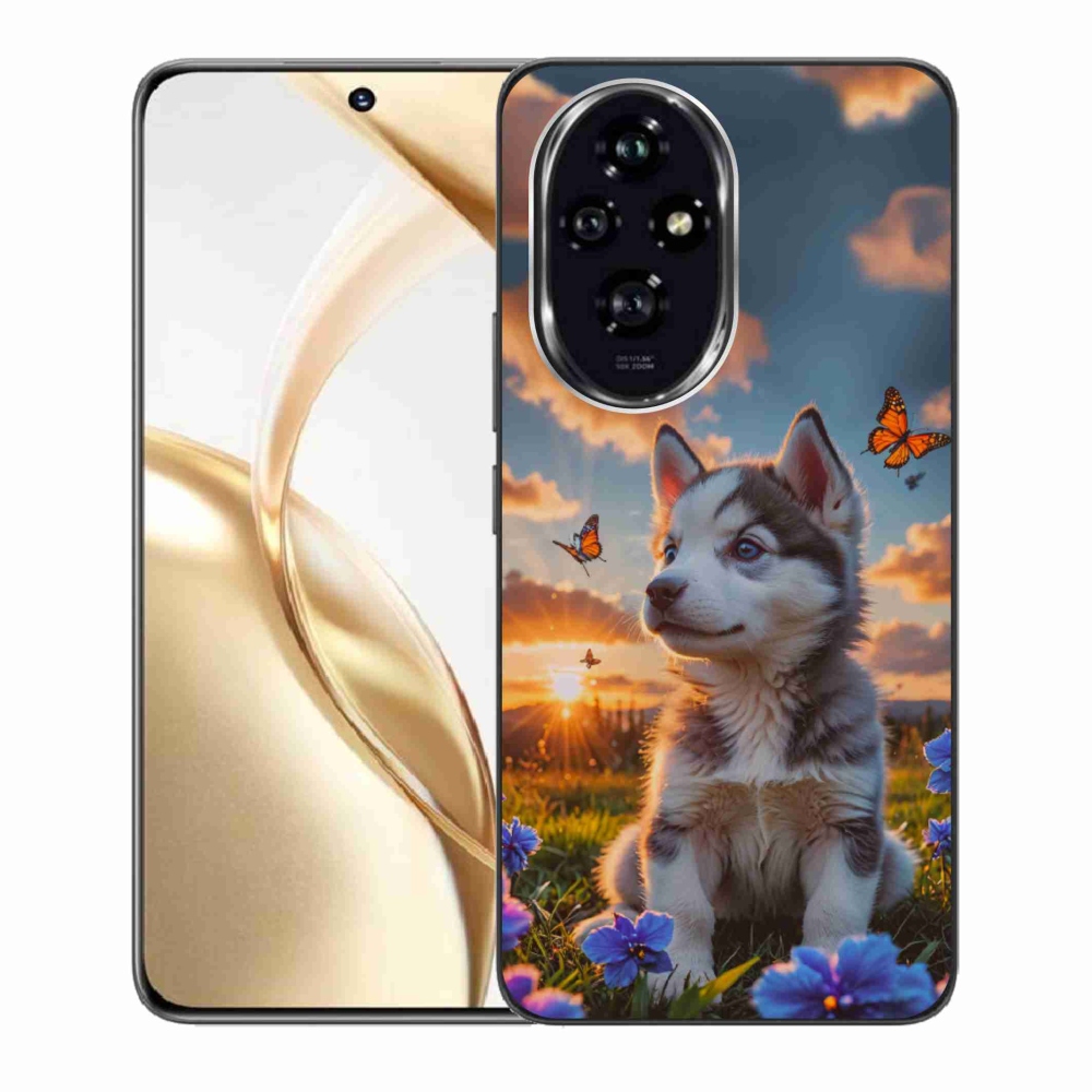 Gélový kryt mmCase na Honor 200 5G - husky pri západe slnka