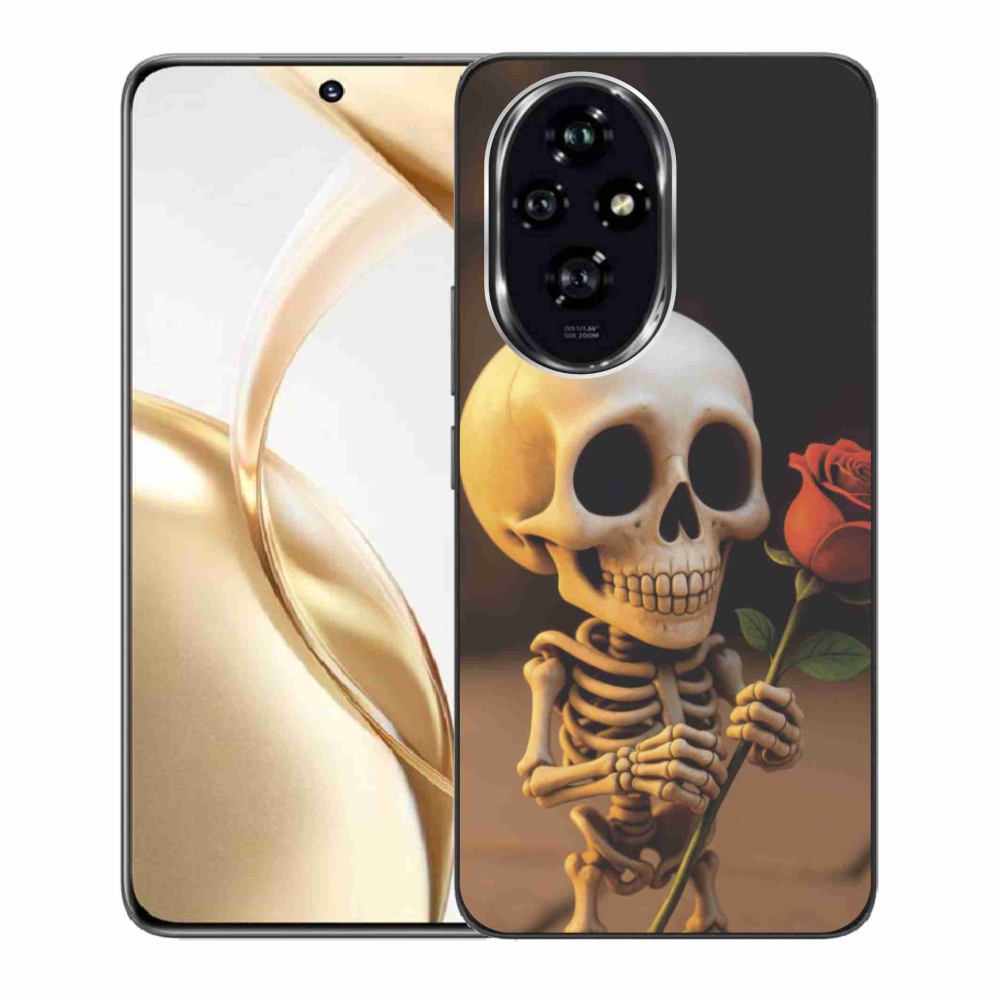Gélový kryt mmCase na Honor 200 5G - kostlivec s ružou