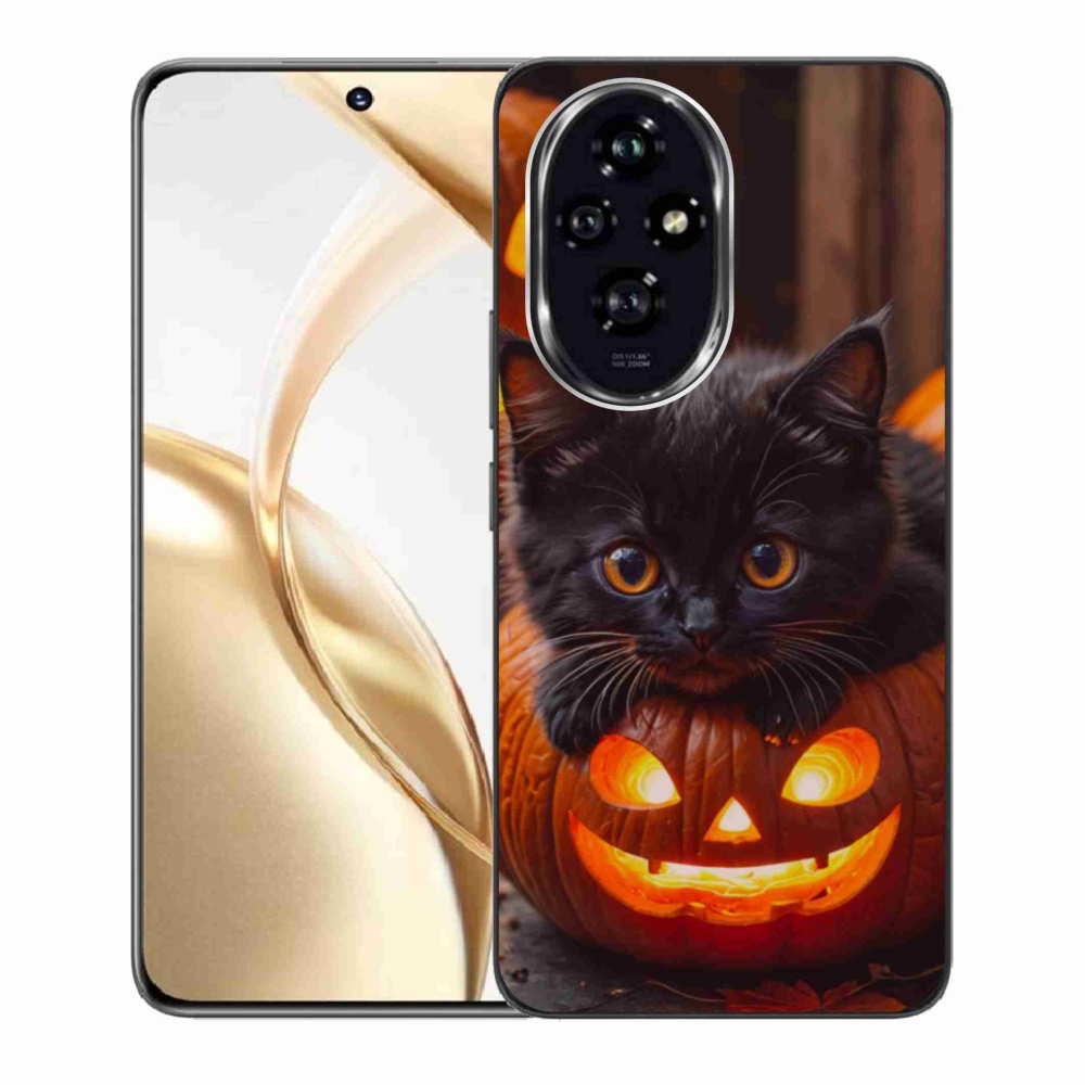 Gélový kryt mmCase na Honor 200 5G - mačiatko a tekvica