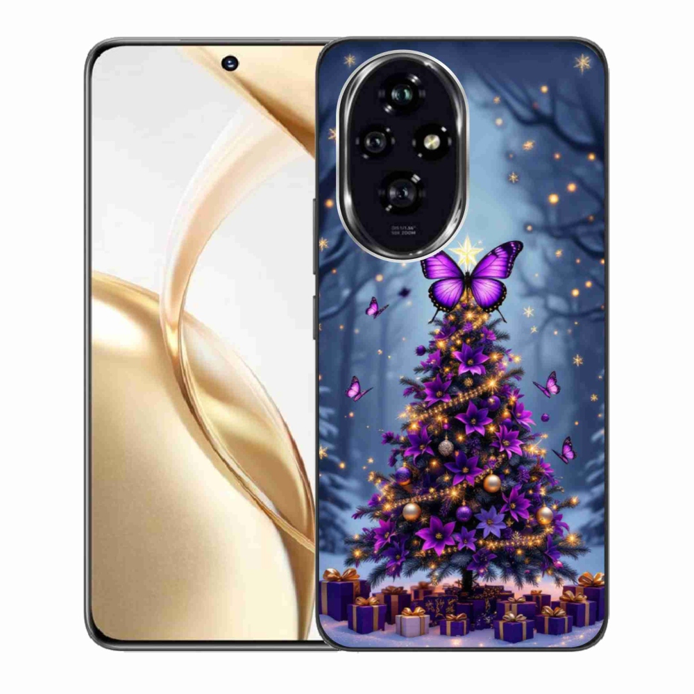 Gélový kryt mmCase na Honor 200 5G - motýlí vianočný stromček