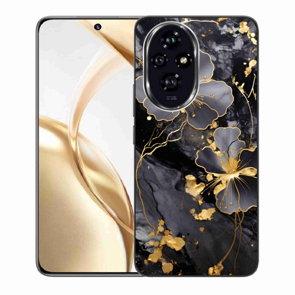 Gélový kryt mmCase na Honor 200 5G - zlaté kvety