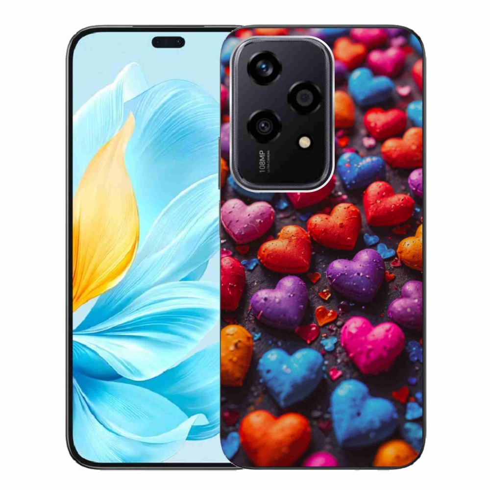 Gélový kryt mmCase na Honor 200 Lite 5G - farebné srdcia