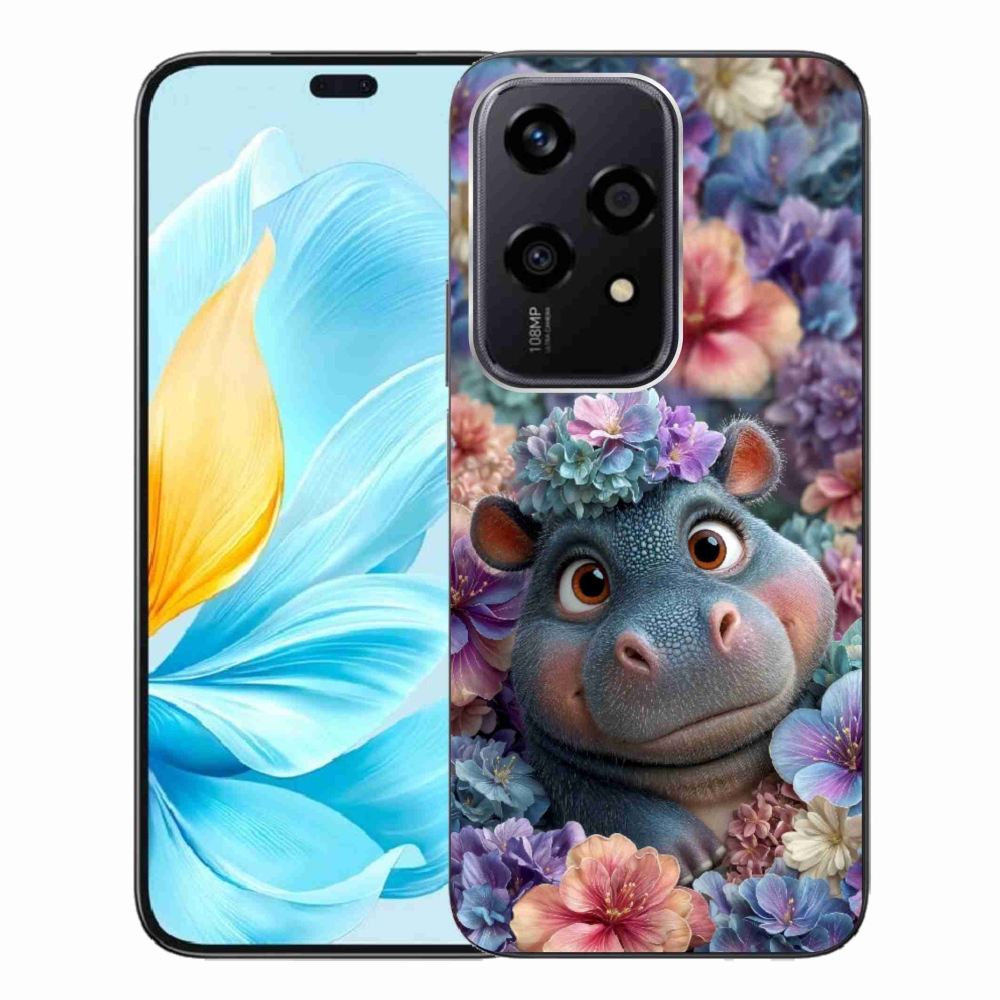 Gélový kryt mmCase na Honor 200 Lite 5G - hrošík v kvetoch