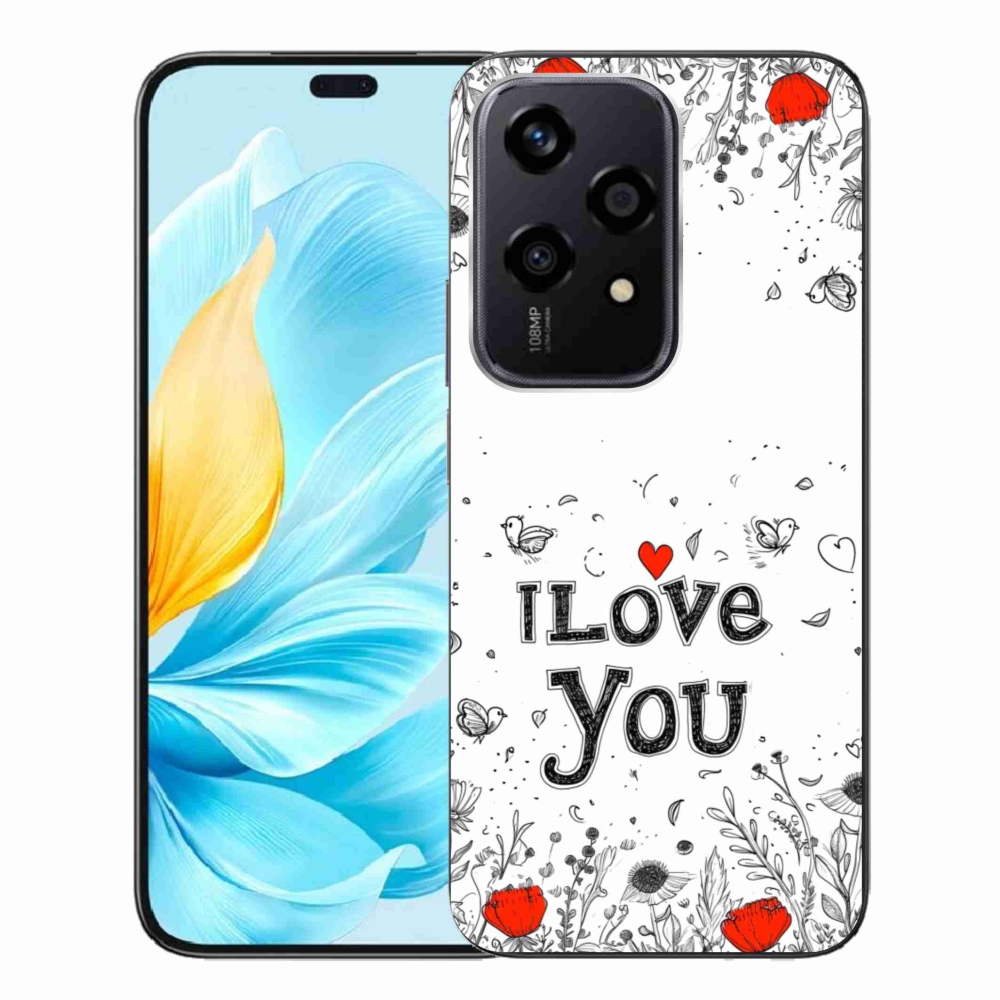 Gélový kryt mmCase na Honor 200 Lite 5G - I love you biele pozadie