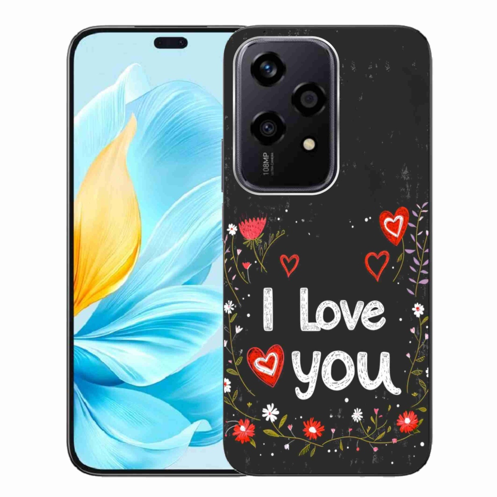 Gélový kryt mmCase na Honor 200 Lite 5G - I love you čierne pozadie