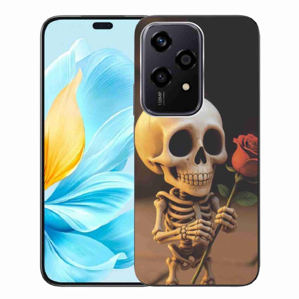 Gélový kryt mmCase na Honor 200 Lite 5G - kostlivec s ružou
