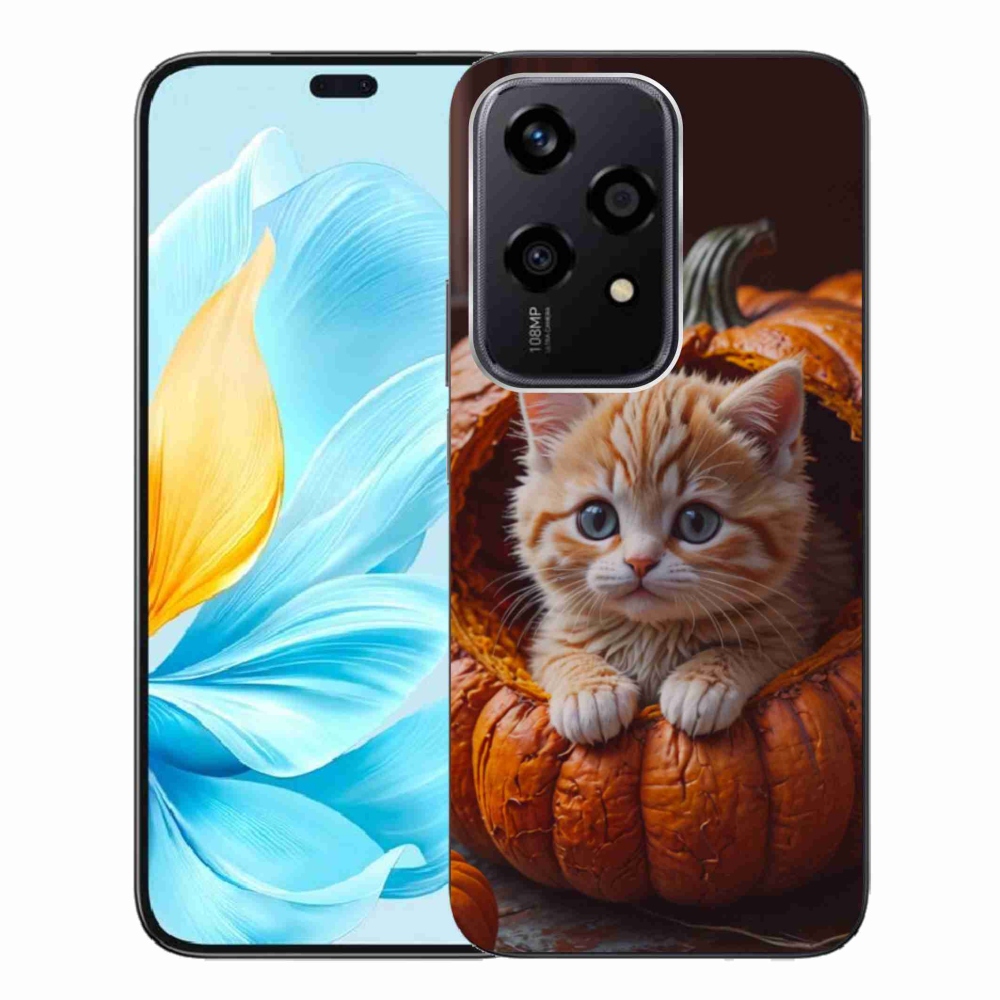 Gélový kryt mmCase na Honor 200 Lite 5G - mačiatko a tekvica 2
