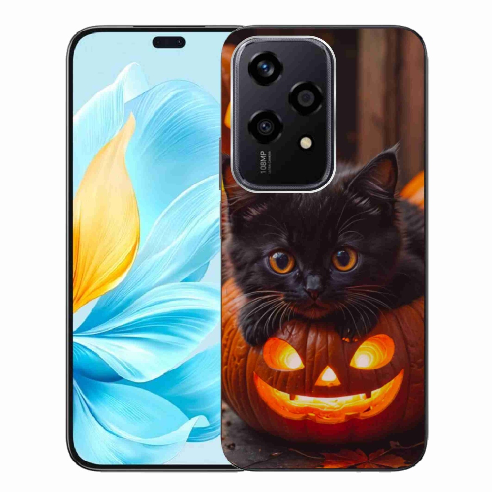 Gélový kryt mmCase na Honor 200 Lite 5G - mačiatko a tekvica