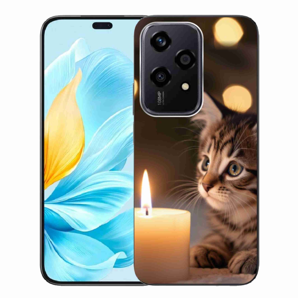 Gélový kryt mmCase na Honor 200 Lite 5G - mačiatko a sviečka