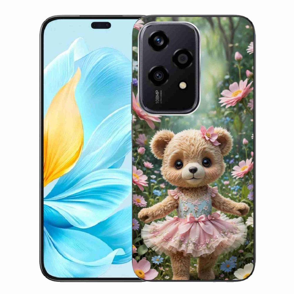 Gélový kryt mmCase na Honor 200 Lite 5G - roztomilý medvedík v kvetoch