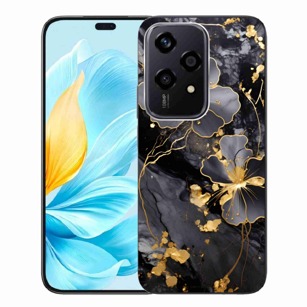 Gélový kryt mmCase na Honor 200 Lite 5G - zlaté kvety