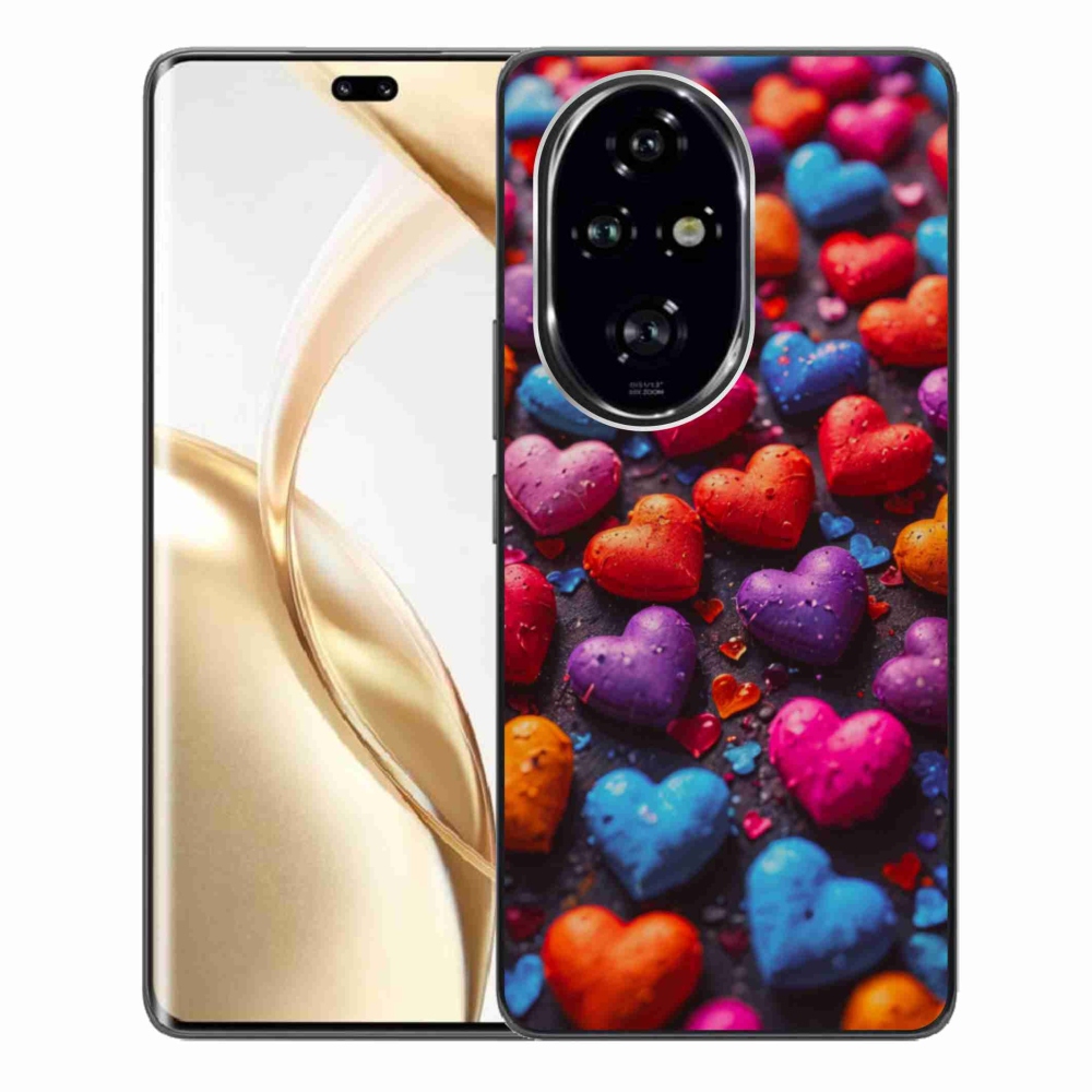 Gélový kryt mmCase na Honor 200 Pro 5G - farebné srdcia