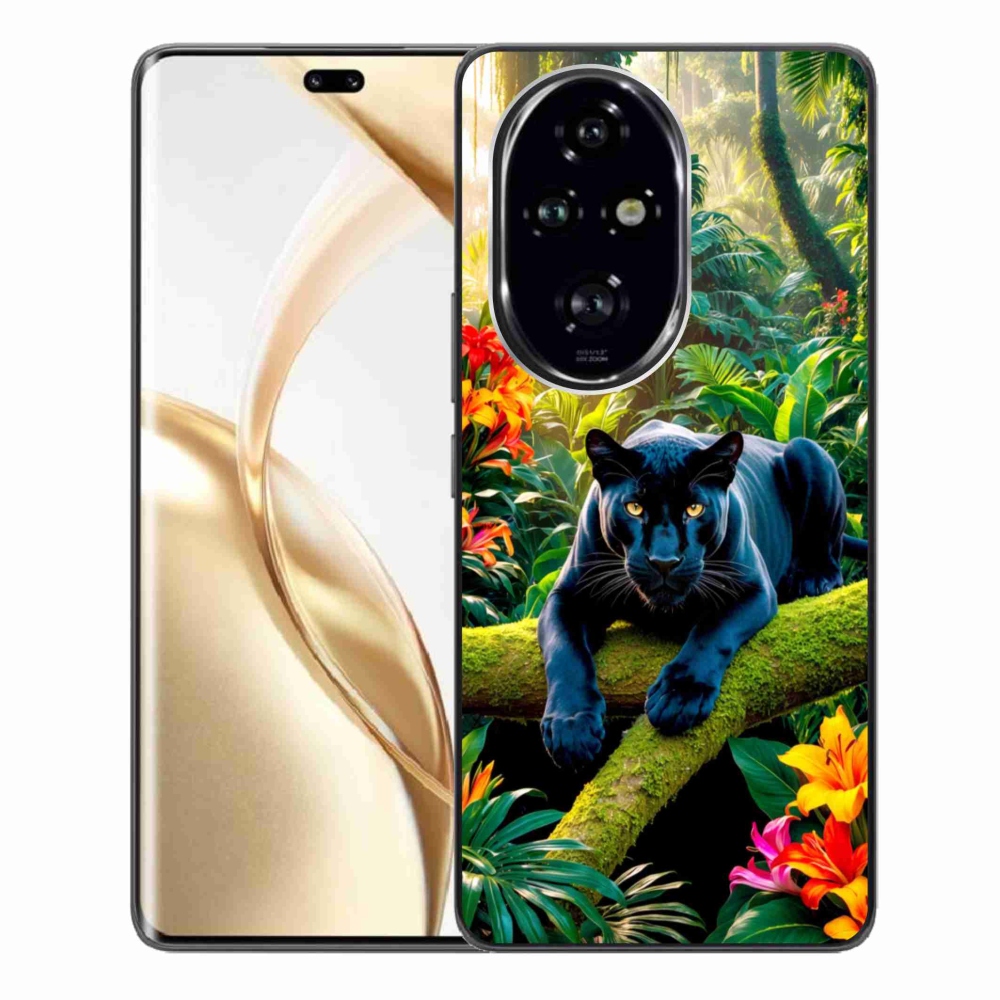 Gélový kryt mmCase na Honor 200 Pro 5G - čierny panter v džungli