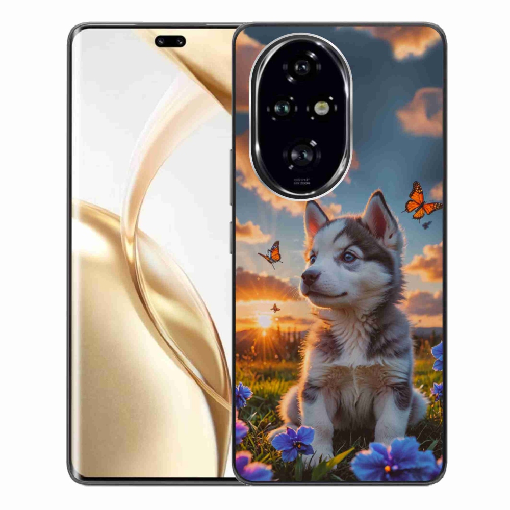 Gélový kryt mmCase na Honor 200 Pre 5G - husky pri západe slnka