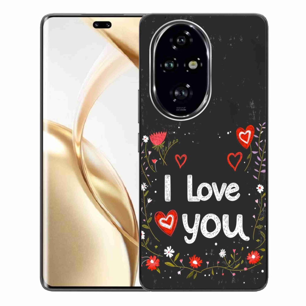 Gélový kryt mmCase na Honor 200 Pre 5G - I love you čierne pozadie