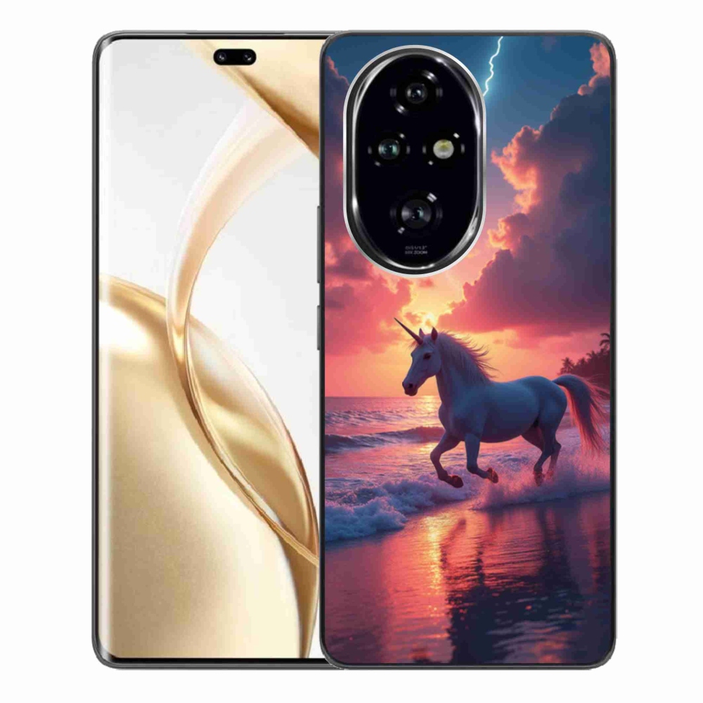 Gélový kryt mmCase na Honor 200 Pro 5G - jednorožec na pláži