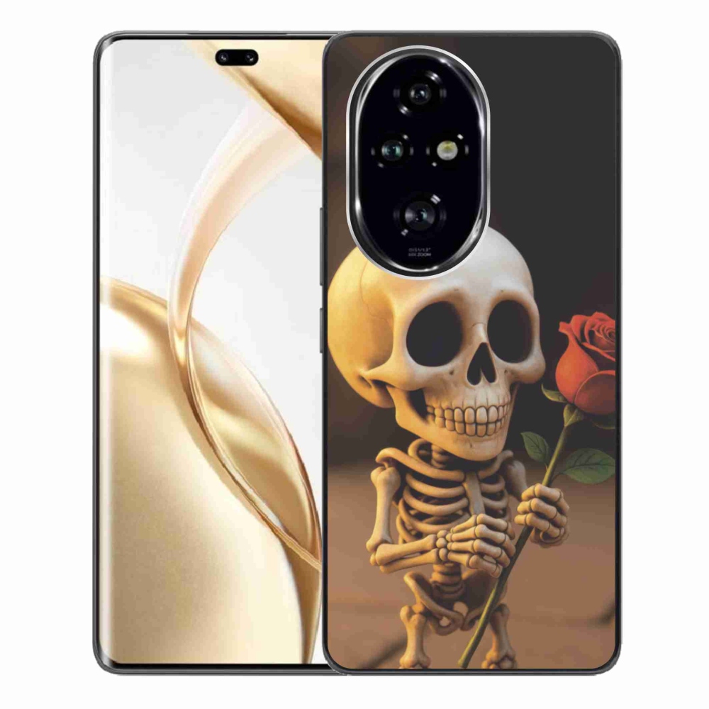 Gélový kryt mmCase na Honor 200 Pro 5G - kostlivec s ružou