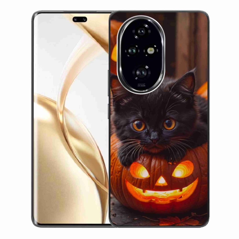 Gélový kryt mmCase na Honor 200 Pre 5G - mačiatko a tekvica