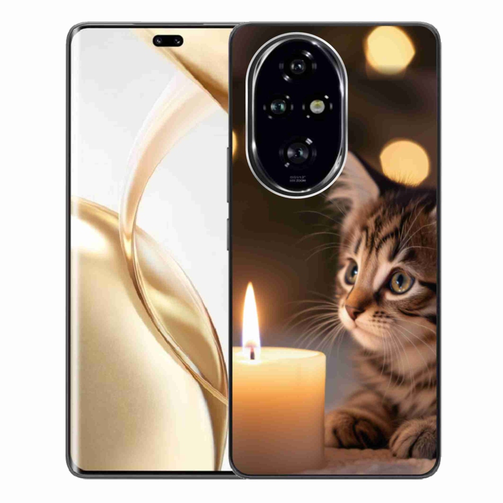 Gélový kryt mmCase na Honor 200 Pre 5G - mačiatko a sviečka